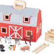 Melissa & Doug Fold and Go Wooden Barn With 7 Animal Play Figures