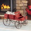 Amish Wagon Decorative Indoor/Outdoor Garden Backyard Planter, Red
