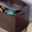 KidKraft Austin Wooden Toy Box/Bench with Safety Hinged Lid - Espresso, Gift for Ages 3+