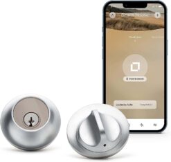 Level Lock Smart Lock, Keyless Entry, Smartphone Access, Bluetooth Enabled, Works with Apple HomeKit - Satin Chrome,4.5 x 2.75 x 2.75 inches