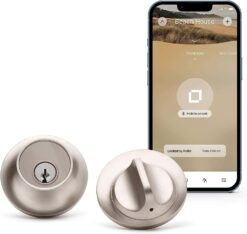 Level Lock Smart Lock, Keyless Entry, Smartphone Access, Bluetooth Enabled, Works with Apple HomeKit - Satin Nickel