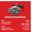 Milwaukee 2530-20 M12 FUEL 12-Volt Lithium-Ion Brushless Cordless 5-3/8 in. Circular Saw (Tool-Only) w/ 16T Carbide-Tipped Metal Saw Blade