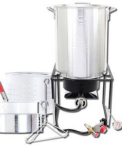 King Kooker Propane Outdoor Fry Boil Package with 2 Pots, silver, one size (12RTFBF3)