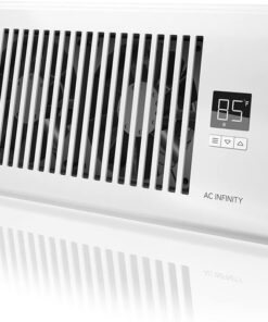 AC Infinity AIRTAP T4, Quiet Register Booster Fan with Thermostat Control. Heating Cooling AC Vent. Fits 4” x 10” Register Holes.