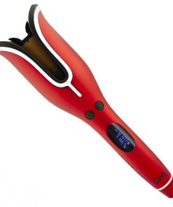 CHI Spin N Curl Ceramic Rotating Curler, Ruby Red. Ideal for Shoulder-Length Hair between 6-16” inches.