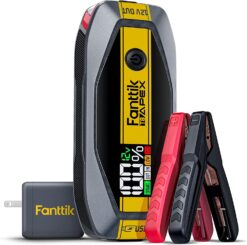 FANTTIK T8 APEX 2000 Amp Jump Starter, Digital Screen, 65W Fast Charging, for Up to 8.5L Gas and 6L Diesel Engines, 12V Car Battery Booster -Yellow