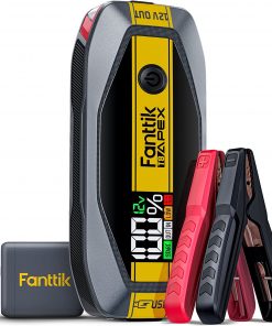 FANTTIK T8 APEX 2000 Amp Jump Starter, Digital Screen, 65W Fast Charging, for Up to 8.5L Gas and 6L Diesel Engines, 12V Car Battery Booster -Yellow