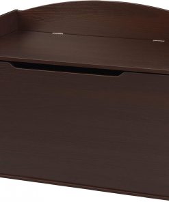 KidKraft Austin Wooden Toy Box/Bench with Safety Hinged Lid - Espresso, Gift for Ages 3+