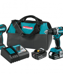 Makita XT269M 18V LXT Lithium-Ion Brushless Cordless Hammer Drill and Impact Driver Combo Kit (2-Tool) w/ (2) 4Ah Batteries, Bag