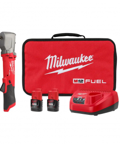Milwaukee 2564-22 M12 FUEL 12V Lithium-Ion Brushless Cordless 3/8 in. Right Angle Impact Wrench Kit with Two 2.0 Ah Batteries