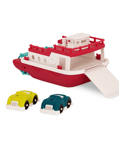 Wonder Wheels by Battat – Large Ferry Boat – Floating Bath Toy Boat with Cars & Realistic Propeller For Toddlers