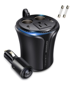 SUPERONE 150W Car Power Inverter DC 12V to 110V 120V Car AC Adapter Inverter