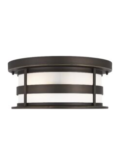 Sea Gull Lighting 7890902-71 Wilburn 13-in W Antique Bronze Outdoor Flush Mount Light