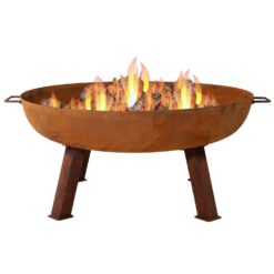 Sunnydaze Decor 34-in W Orange Cast Iron Wood-Burning Fire Pit