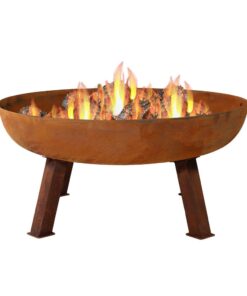 Sunnydaze Decor 34-in W Orange Cast Iron Wood-Burning Fire Pit