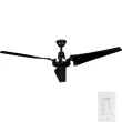 Hampton Bay 26829 Industrial 60 in. Indoor/Outdoor Black Ceiling Fan with Wall Control, Downrod and Powerful Reversible Motor
