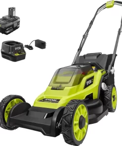 RYOBI P1180VNM ONE+ 18V 13 in. Cordless Battery Walk Behind Push Lawn Mower with 4.0 Ah Battery and Charger