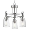 Home Decorators Collection Knollwood 3-Light Brushed Nickel Chandelier with Clear Glass Shades