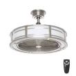 Home AM382B-BN Decorators Collection Brette II 23 in. LED Indoor/Outdoor Brushed Nickel Ceiling Fan with Light and Remote Control