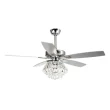 Parrot F6222A110V Uncle Zuniga 52 in. Indoor Chrome Downrod Mount Crystal Chandelier Ceiling Fan with Light Kit and Remote Control