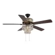River 20061 of Goods Bohemian Pierced Metal 52 in. Clear Crystal LED Ceiling Fan With Light