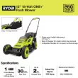 RYOBI P1180VNM ONE+ 18V 13 in. Cordless Battery Walk Behind Push Lawn Mower with 4.0 Ah Battery and Charger