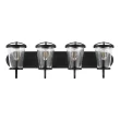 Home HB2584-43 Decorators Collection Georgina 30 in. 4-Light Matte Black Industrial Bathroom Vanity Light with Clear Seeded Glass Shades