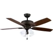 Hampton Bay 57231 Devron 52 in. LED Indoor Oil-Rubbed Bronze Ceiling Fan with Light Kit
