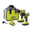 RYOBI PCL1200K2 ONE+ 18V Cordless 2-Tool Combo Kit with Drill/Driver, Impact Driver, (2) 1.5 Ah Batteries, and Charger