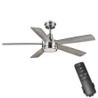 Hampton 52133 Bay Fanelee 54 in. White Color Changing Integrated LED Brushed Nickel Smart Hubspace Ceiling Fan with Light Kit and Remote