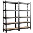 Costway 2-Piece Black 5-Tier Metal Garage Storage Shelving Rack Adjustable (30 in. W x 60 in. H x 12 in. D)