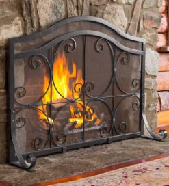 1 Panel Iron Fireplace Screen - 31" H  x 38.5" W x 13" D