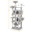 67" H Multi-Level Cat Tree Tower with 2 Cat Condos & Hammock Basket