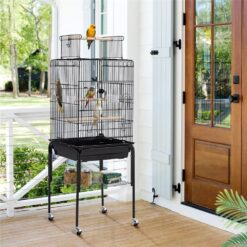 Gabbert 53.5'' Iron Play Top Floor Bird Cage with Wheels