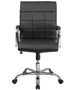 Jayen Mid-Back Vinyl Executive Swivel Office Chair with Chrome Base and Arms