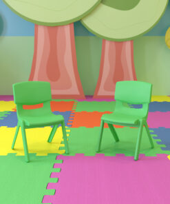 Flash Furniture Kids Plastic Stacking School Chair (2 Pack), Green