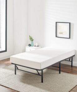 Mainstays 14" High Profile Foldable Steel Twin Platform Bed Frame, Black
