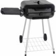 RevoAce 22" Square Charcoal Grill with Foldable Side Shelf, Black