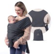 Momcozy Baby Wrap Carrier Slings for Toddlers Infant Newborn, up 50 lbs Deep Grey (Choose Your Color)