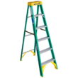 Werner 5906 6' Fiberglass Step Ladder with Yellow Top 22lb. Load Capacity Type II Duty Rankings
