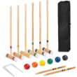 Best Choice Products 6-Player 32in Wood Croquet Set w/ 6 Mallets, 6 Balls, Wickets, Stakes, Carrying Bag - Multicolor
