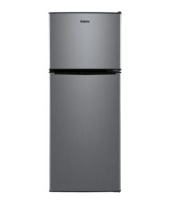 Galanz 4.6. Cu ft Two Door Mini Refrigerator with Freezer, Stainless Steel