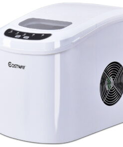 Costway White Portable Compact Electric Ice Maker Machine Mini Cube 26lb/Day