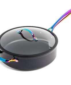 Thyme & Table Non-Stick 5 Quart Rainbow Saute Pan with Glass Lid