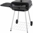 RevoAce 22" Square Charcoal Grill with Foldable Side Shelf, Black