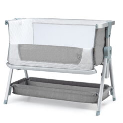 Babyjoy Baby Bed Side Crib Portable Adjustable Infant Travel Sleeper Bassinet Light Grey