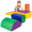 Best Choice Products 5-Piece Kids Climb & Crawl Soft Foam Block Playset Structures for Child Development, Motor Skills