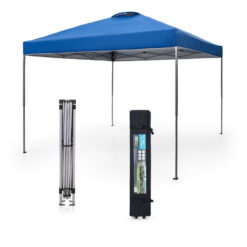 Sophia & William 10' x 10' Outdoor Gazebo Instant Pop Up Canopy Tent with Wheeled Bag - Blue