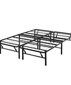 Mainstays 14" High Profile Foldable Steel Queen Platform Bed Frame, Black