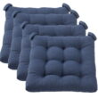 Mainstays Textured Chair Seat Pad (Chair Cushion), Navy Color, 4-Piece Set